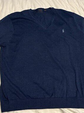 Ralph Lauren sweater (blue, long sleeved, V-Neck)